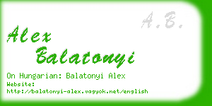 alex balatonyi business card